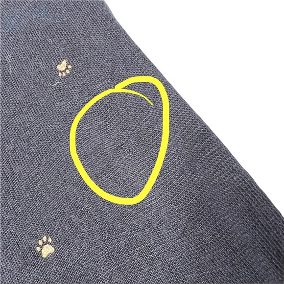 Grace & Mila Navy Blue Gold Glitter Paw Print Button Back Woven Blouse - Picture 11 of 14